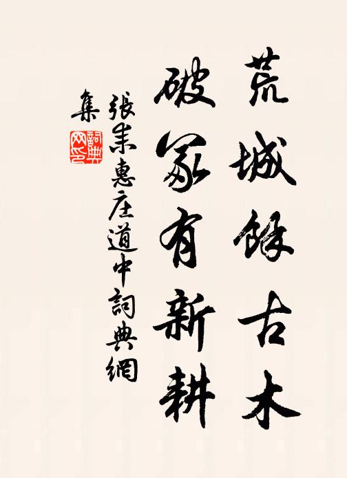 张耒荒城余古木，破冢有新耕书法作品欣赏