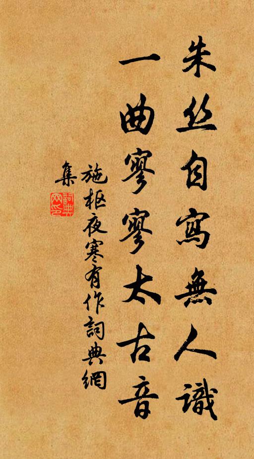 施枢朱丝自写无人识，一曲寥寥太古音书法作品欣赏
