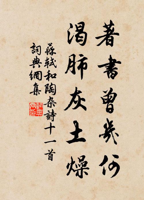 苏轼著书曾几何，渴肺灰土燥书法作品欣赏