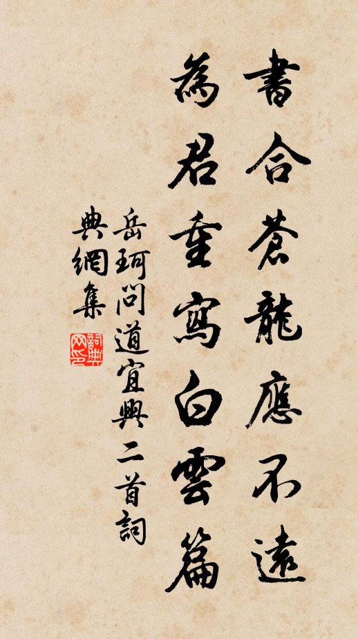 岳珂书合苍龙应不远，为君重写白云篇书法作品欣赏