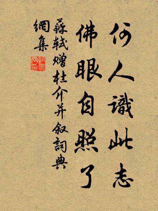 苏轼何人识此志，佛眼自照了书法作品欣赏