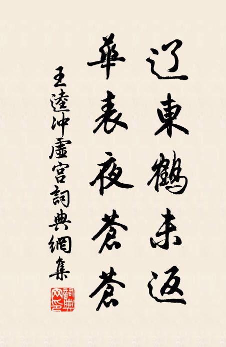 王逵辽东鹤未返，华表夜苍苍书法作品欣赏