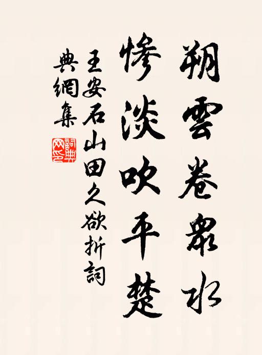 王安石朔云卷众水，惨淡吹平楚书法作品欣赏