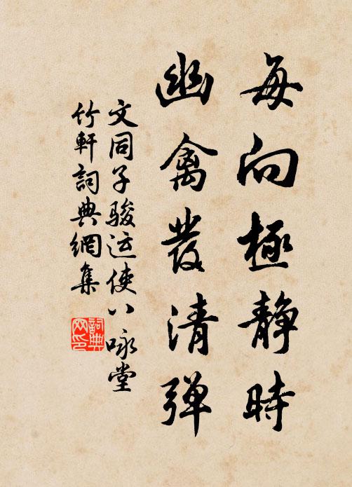 文同每向极静时，幽禽发清弹书法作品欣赏