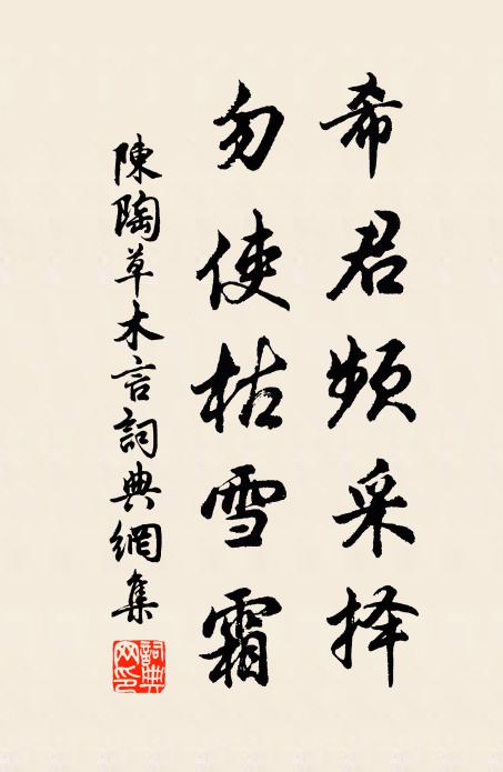 陈陶希君频采择，勿使枯雪霜书法作品欣赏