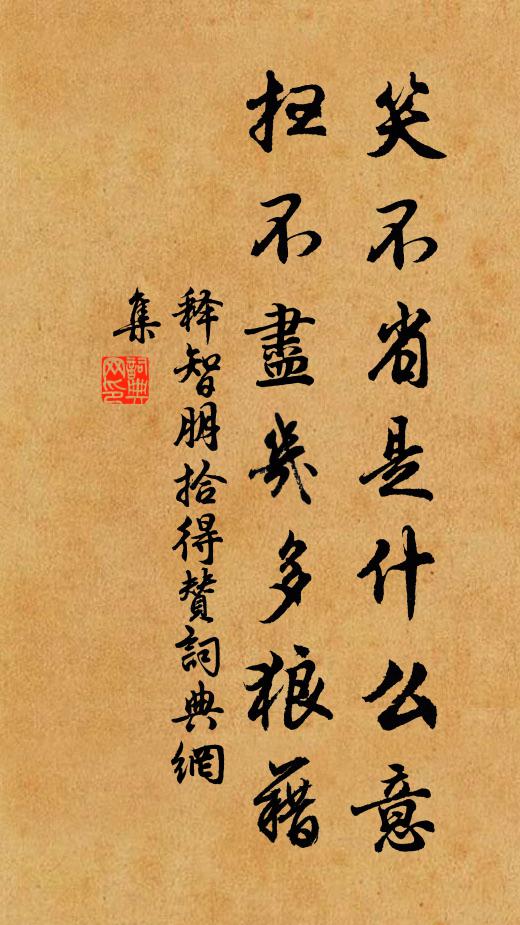 释智朋笑不省是什么意，扫不尽几多狼藉书法作品欣赏
