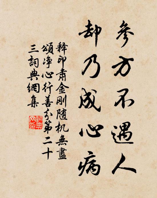 释印肃参方不遇人，却乃成心病书法作品欣赏