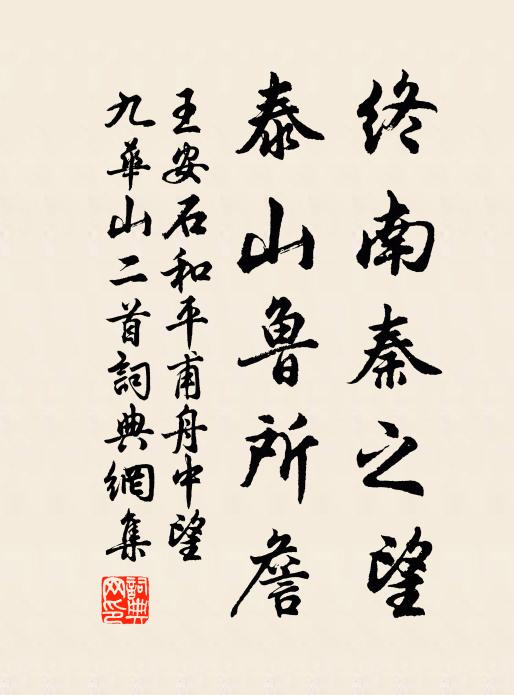王安石终南秦之望,泰山鲁所詹书法作品欣赏