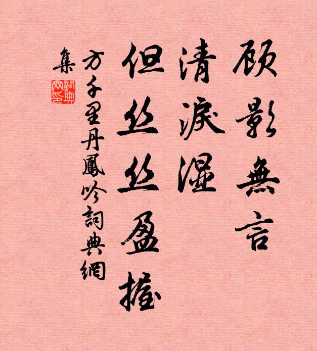 方千里顾影无言，清泪湿、但丝丝盈握书法作品欣赏