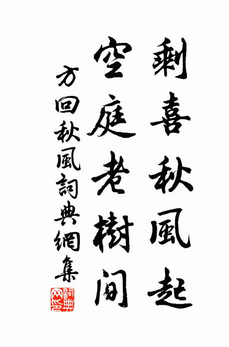 方回剩喜秋风起，空庭老树间书法作品欣赏