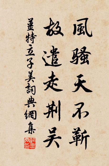 姜特立风骚天不靳，故遣走荆吴书法作品欣赏