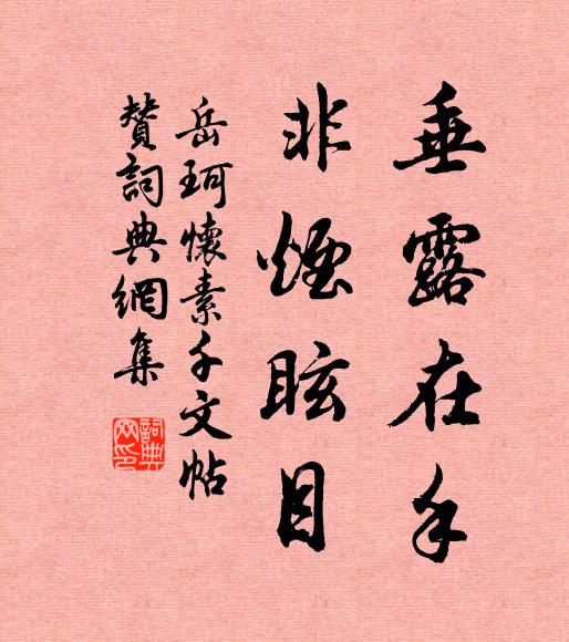岳珂垂露在手，非烟眩目书法作品欣赏