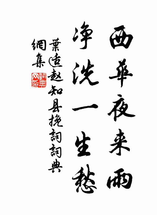 叶适西华夜来雨，净洗一生愁书法作品欣赏