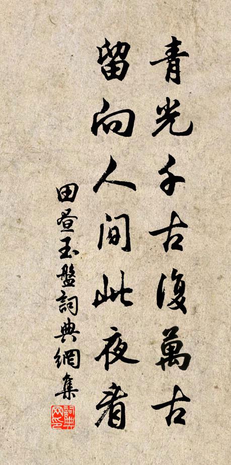 田昼青光千古复万古，留向人间此夜看书法作品欣赏