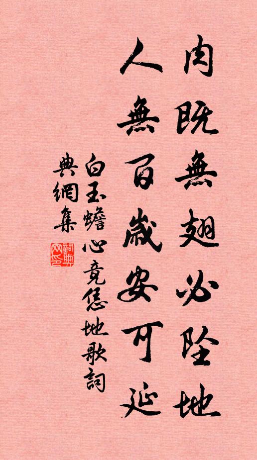 白玉蟾肉既无翅必坠地，人无百岁安可延书法作品欣赏