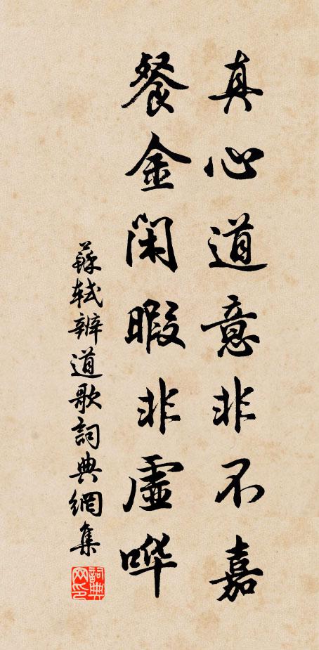 苏轼真心道意非不嘉，餐金闲暇非虚哗书法作品欣赏