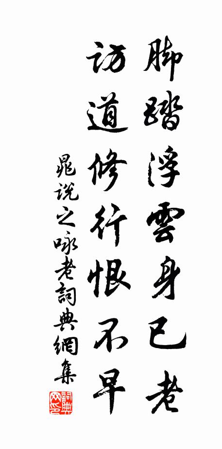 晁说之脚踏浮云身已老，访道修行恨不早书法作品欣赏