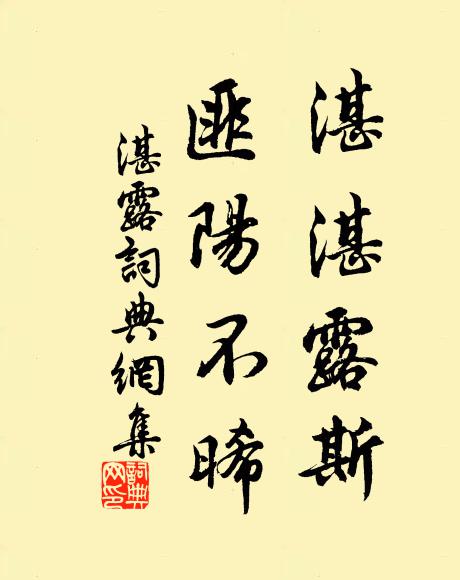 佚名湛湛露斯，匪阳不晞书法作品欣赏