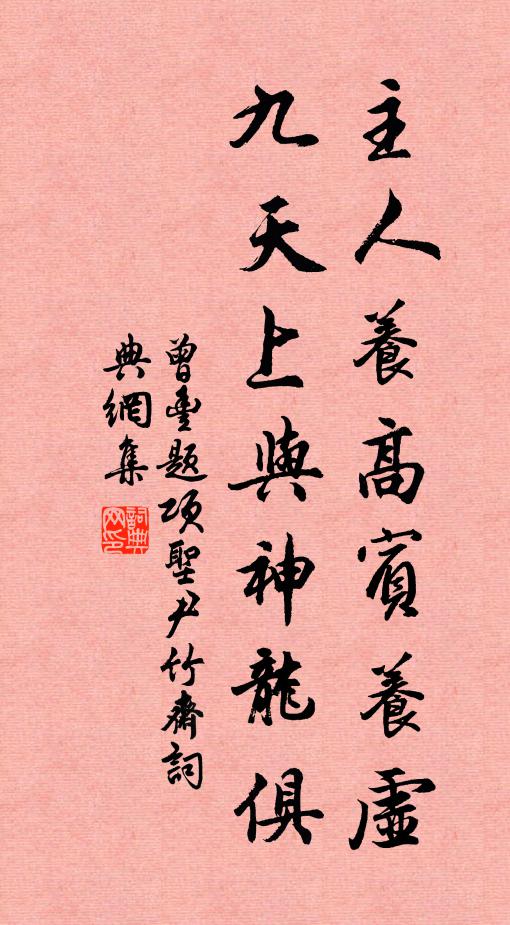 曾丰主人养高宾养虚，九天上与神龙俱书法作品欣赏