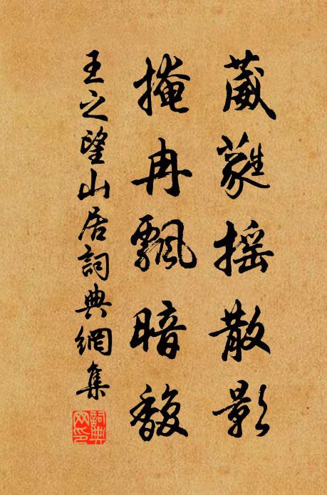 王之望葳蕤摇散影，掩冉飘暗馥书法作品欣赏