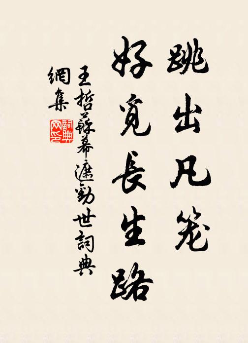王哲跳出凡笼，好觅长生路书法作品欣赏