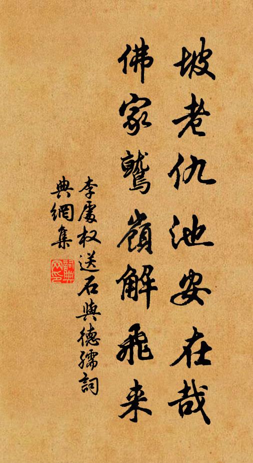 李处权坡老仇池安在哉，佛家鹫岭解飞来书法作品欣赏