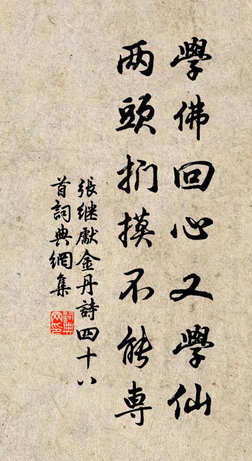 张继先学佛回心又学仙，两头扪摸不能专书法作品欣赏