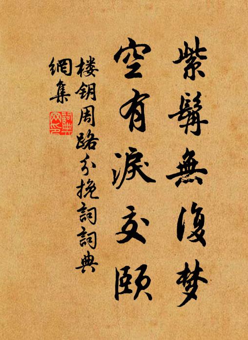 楼钥紫髯无复梦，空有泪交颐书法作品欣赏