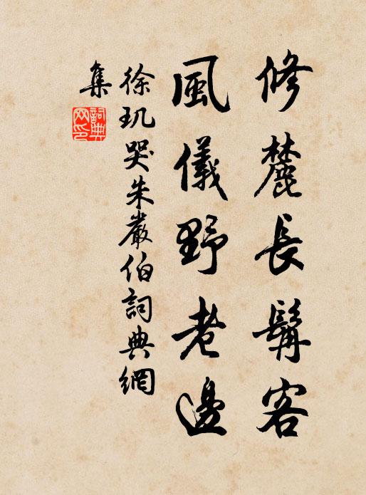 徐玑修麓长髯客，风仪野老边书法作品欣赏