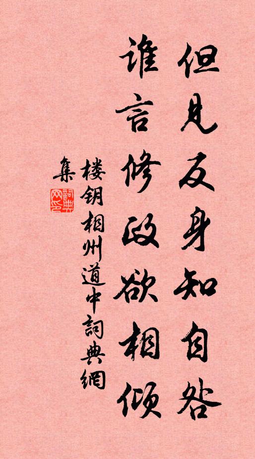 楼钥但见反身知自咎，谁言修政欲相倾书法作品欣赏