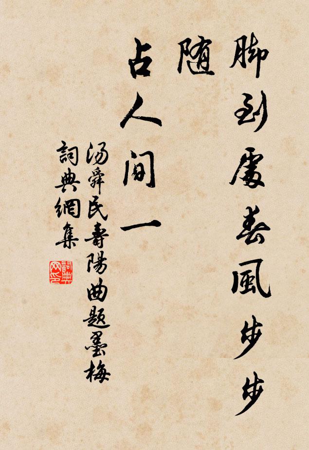 汤舜民脚到处春风步步随，占人间一书法作品欣赏