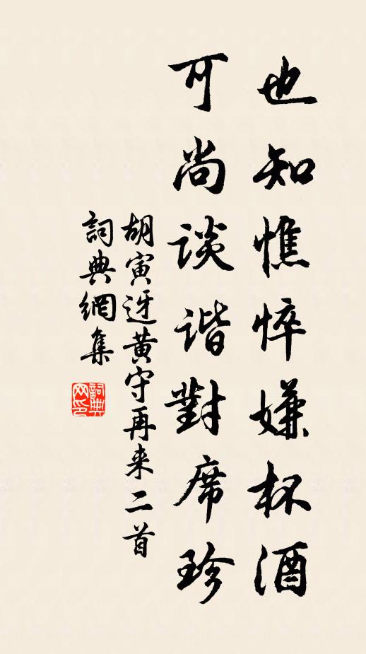 胡寅也知憔悴嫌杯酒，可尚谈谐对席珍书法作品欣赏