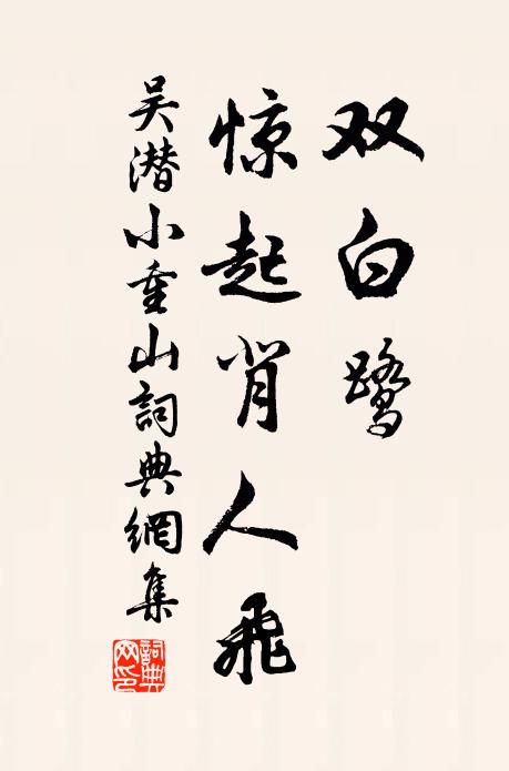吴潜双白鹭，惊起背人飞书法作品欣赏