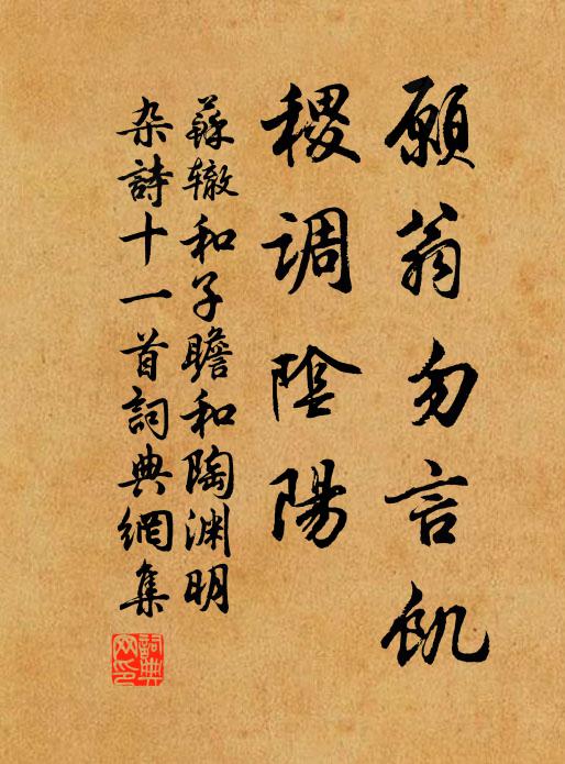 苏辙愿翁勿言饥，稷调阴阳书法作品欣赏