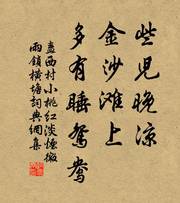 盍西村些儿晚凉，金沙滩上，多有睡鸳鸯书法作品欣赏
