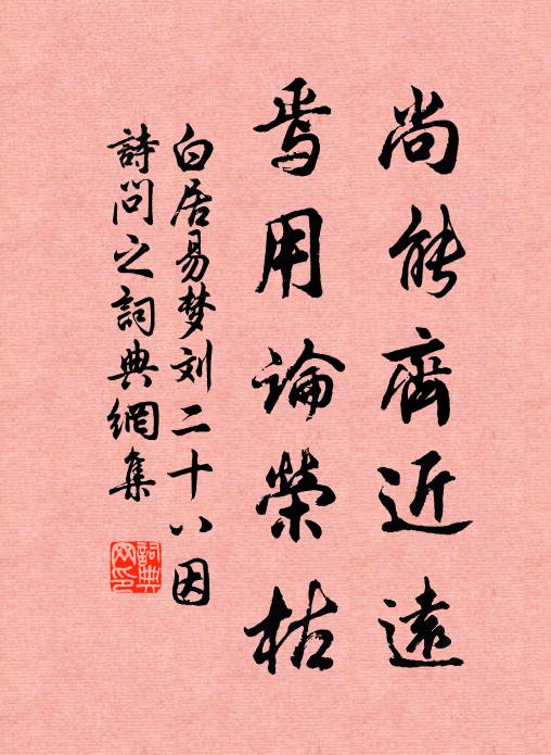 白居易尚能齐近远，焉用论荣枯书法作品欣赏