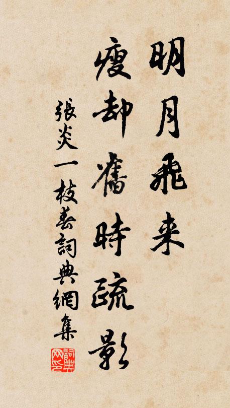 张炎明月飞来，瘦却旧时疏影书法作品欣赏
