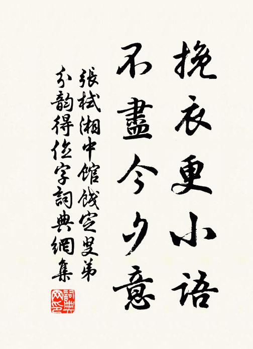 张栻挽衣更小语，不尽今夕意书法作品欣赏