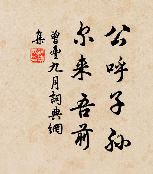 曾丰公呼子孙，尔来吾前书法作品欣赏