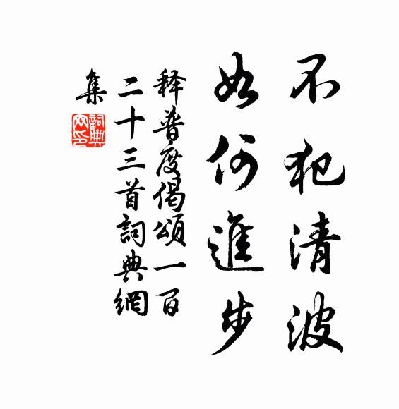 释普度不犯清波，如何进步书法作品欣赏