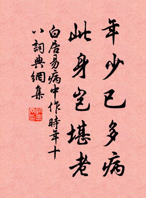 白居易年少已多病，此身岂堪老书法作品欣赏