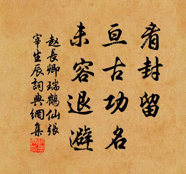 赵长卿看封留、亘古功名，未容退避书法作品欣赏