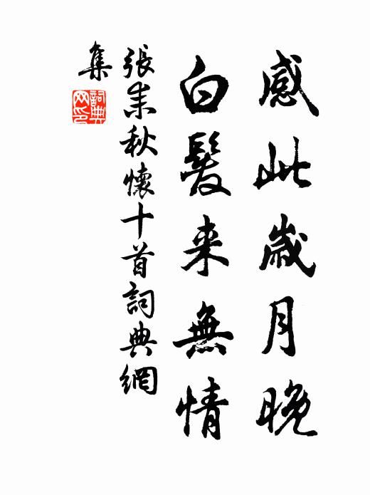 张耒感此岁月晚，白发来无情书法作品欣赏