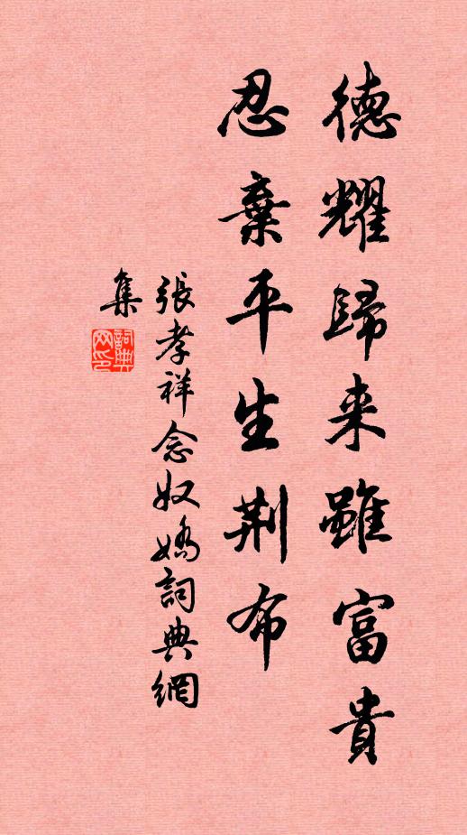 张孝祥德耀归来虽富贵，忍弃平生荆布书法作品欣赏
