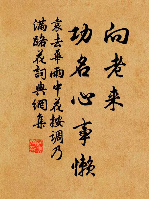 袁去华向老来、功名心事懒书法作品欣赏