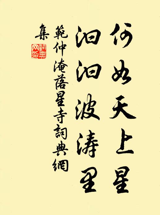 范仲淹何如天上星，汩汩波涛里书法作品欣赏