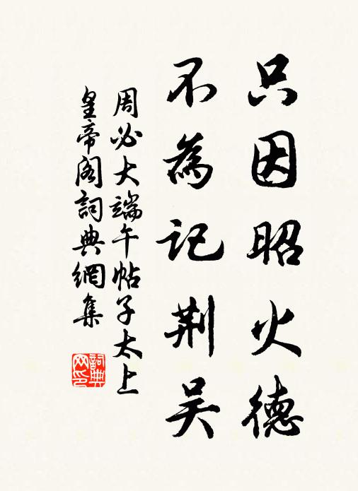 周必大只因昭火德，不为记荆吴书法作品欣赏