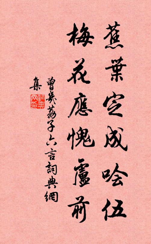 曾几蕉叶定成哙伍，梅花应愧卢前书法作品欣赏