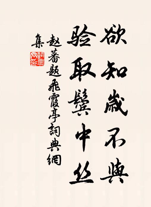 赵蕃欲知岁不与，验取鬓中丝书法作品欣赏