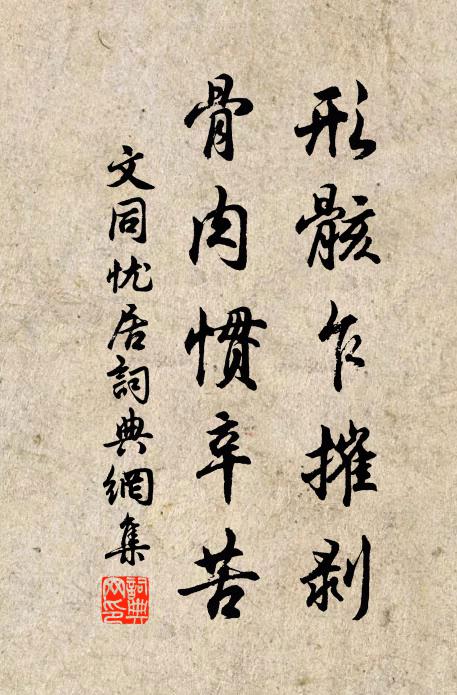 文同形骸乍摧剥，骨肉惯辛苦书法作品欣赏